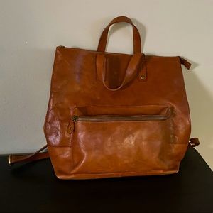 Tan Medici Firenze Convertible Backpack Purse.